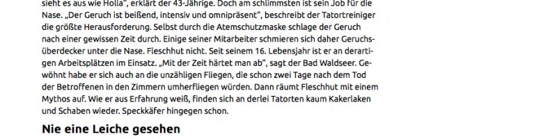 Fleschhut Schädlingsbekämpfung in der Schwäbischen Zeitung (Screenshot)